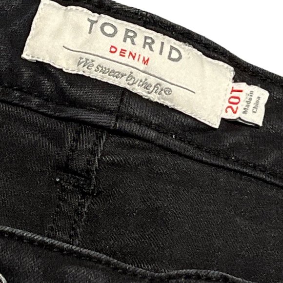 TORRID Black Denim Jeans Size 20T Barely Boot ***Serged Hem Altered Length - Picture 6 of 15